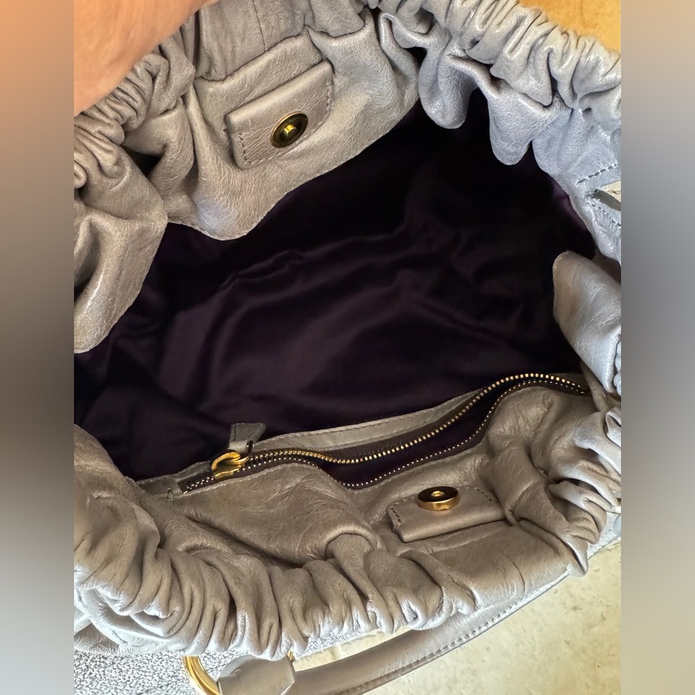 Miu Miu Frame Vitello Lux Leather Bag in Astro Gray Color - Picture 8 of 15